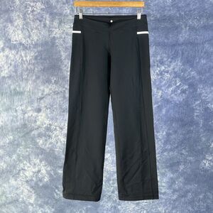 Lululemon Low Rise Black w/ White Stripe Leggings Sz 6